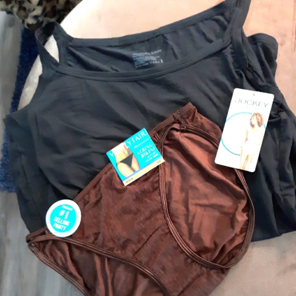 VANITY FAIR STRING BIKINI SIZE L & JOCKEY CAMI SZ XL NEW!